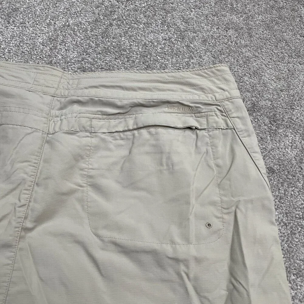 Columbia Titanium Mini Skort Skirt Womens 14 Beige Nylon Pockets Outdoor Casual